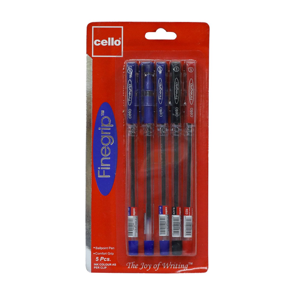 Cello Finegrip Ballpoint Pen Assorted 5pcs