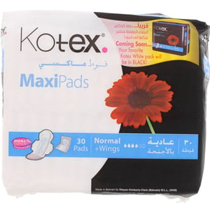 Kotex Maxi Pads Normal + Wings 30pcs