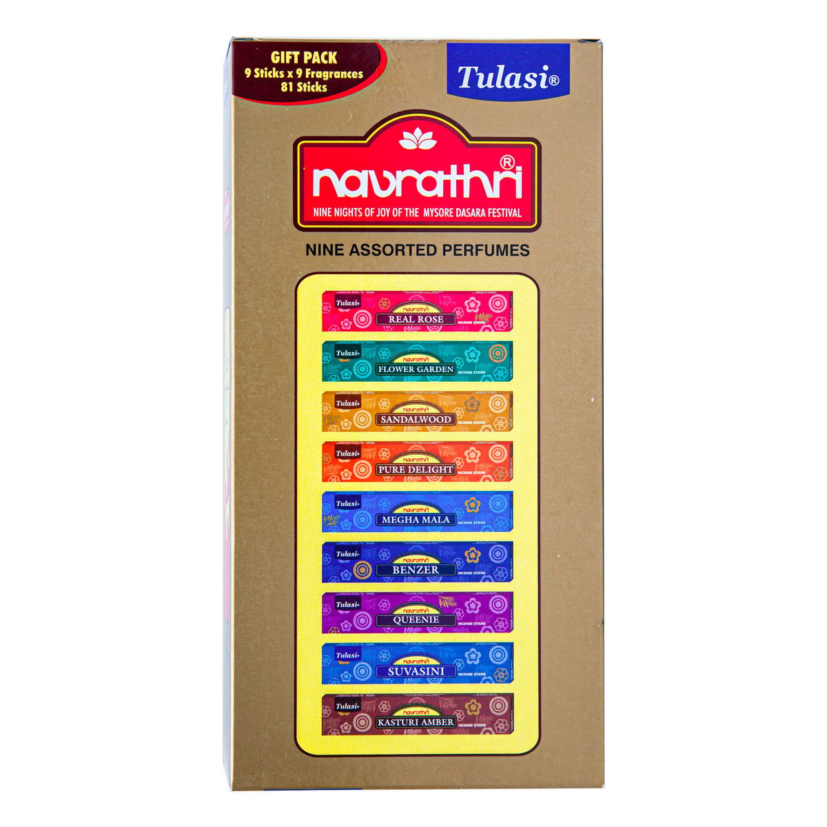 Tulasi Navrathari Nine Assorted Perfumes Incense Sticks 1pkt