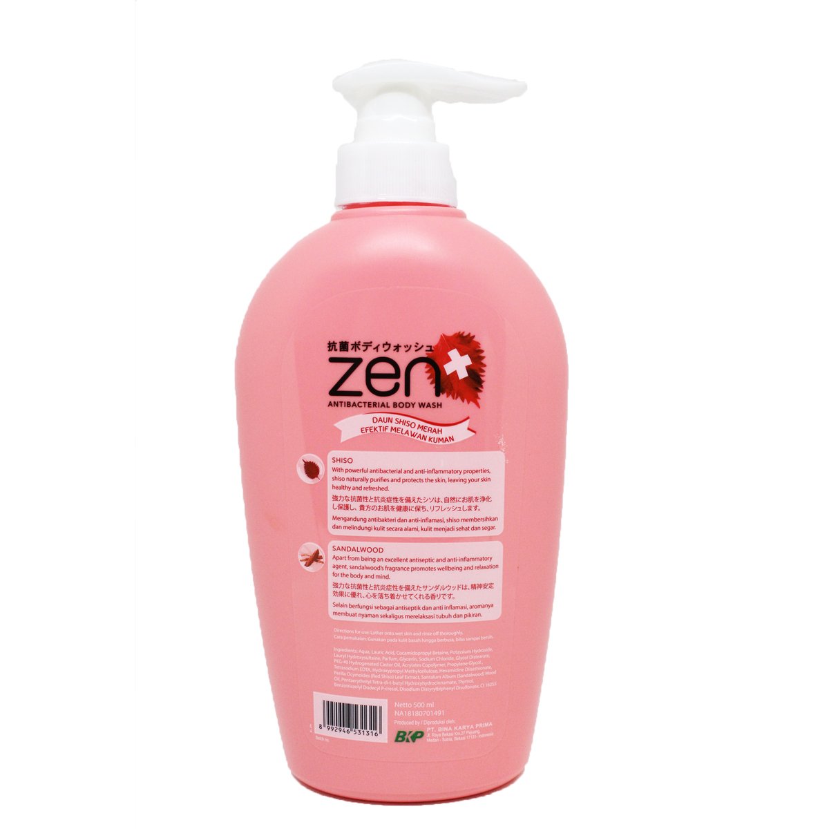 Zen Sabun Cair Shiso & Sandal Wood Botol 500ml