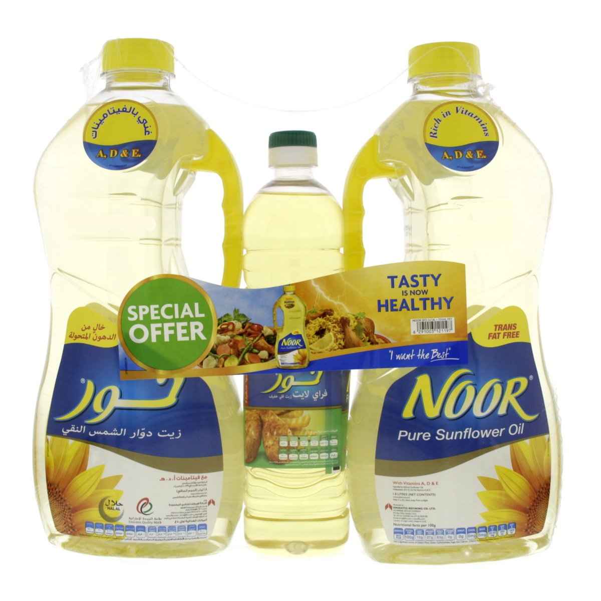 Noor Pure Sunflower Oil 2 x 1.8 Litres + Frylite Oil 750 ml