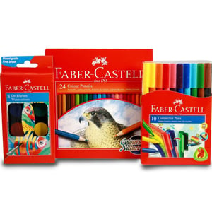 Faber-Castell Color Pencil 24's + Connector Pen 10's+ Water Color 8's