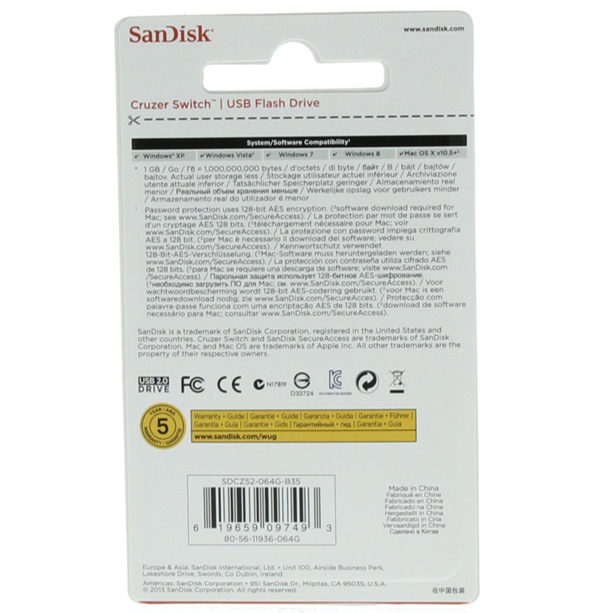 Sandisk Flash Drive Switch SDCZ52 64GB