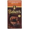 Bakers Cacao Unsweetened Premium Baking Chocolate Bar 113 g