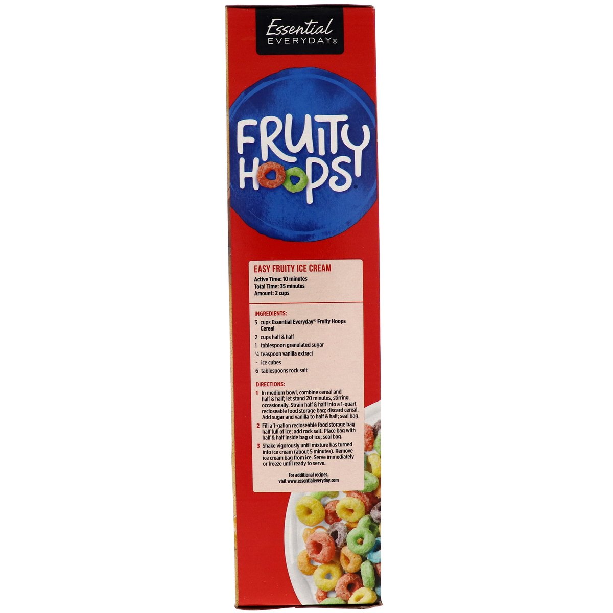 Essential Everyday Fruity Hoops Fruit Flavored Multi Grain Sweetened Cereal 345 g