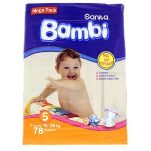 Sanita Bambi Baby Diaper Extra Large 13-25kg 78pcs