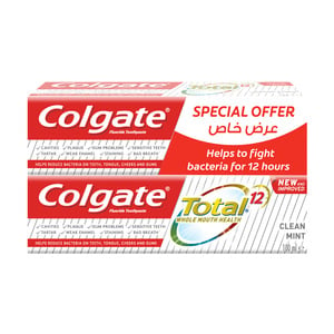 Colgate Total 12 Whole Mouth Health Toothpaste Clean Mint 2 x 100 ml