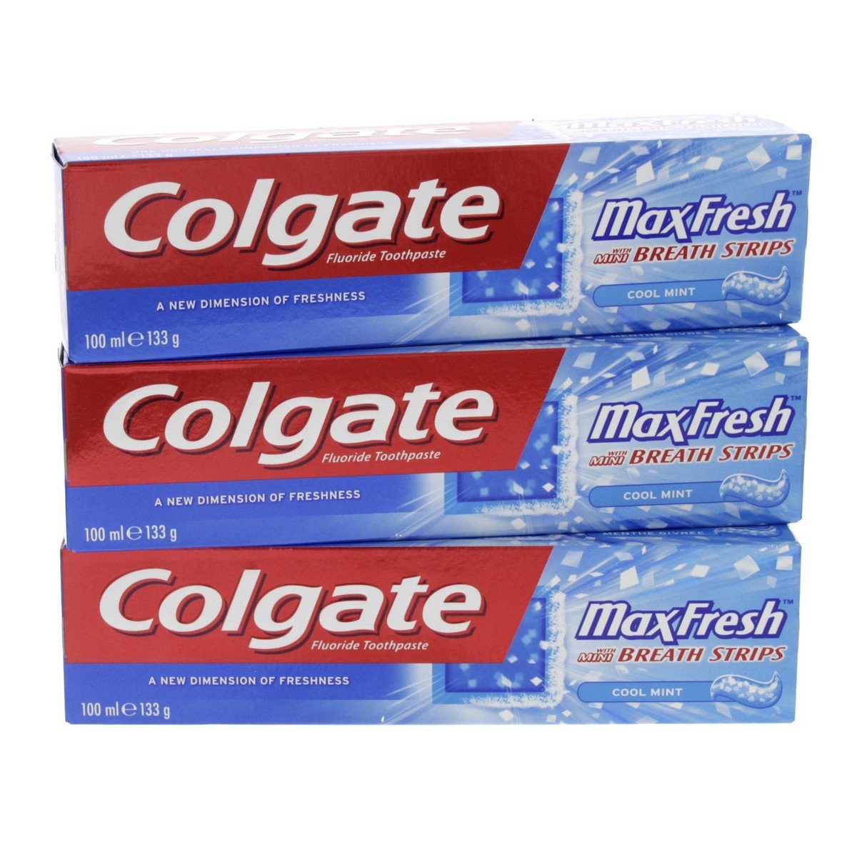 Colgate Fluoride Toothpaste Max Fresh Cool Mint 100 ml x 2 pcs +1