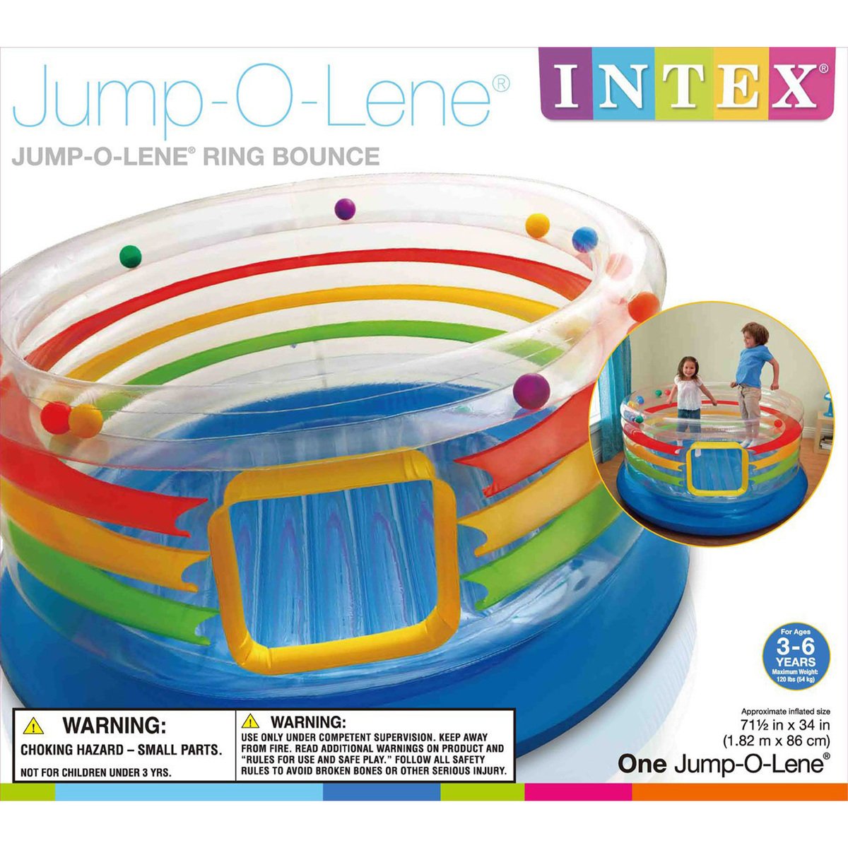 Intex Jump-O-Lene Transparent Ring Inflatable Bouncer 325X325 48264