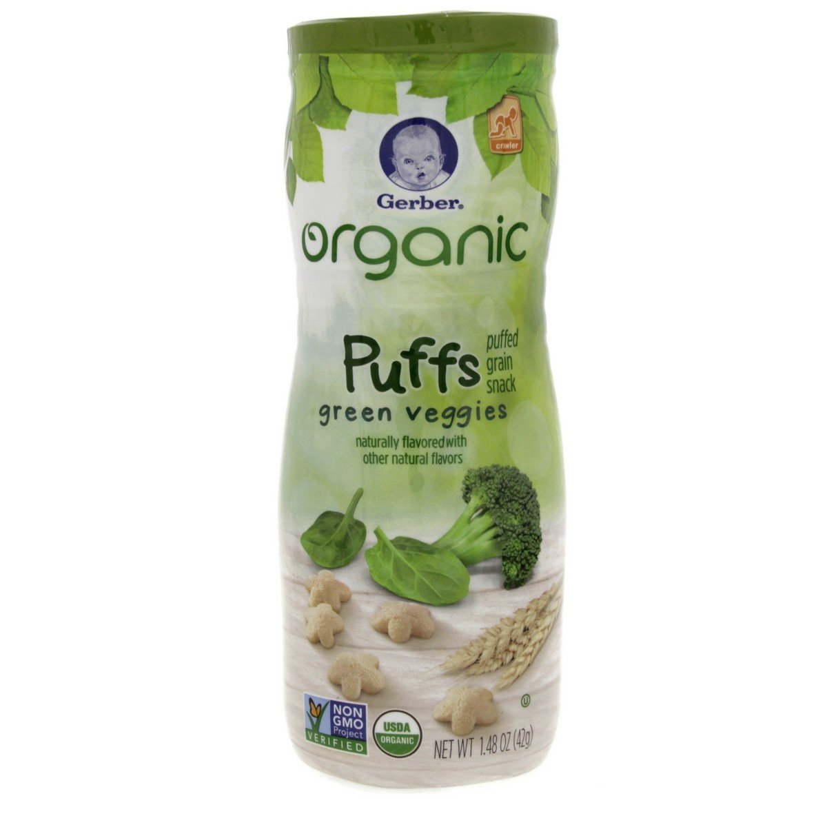 Gerber Organic Puffs Green Veggies Puffed Grain Snack 42 g