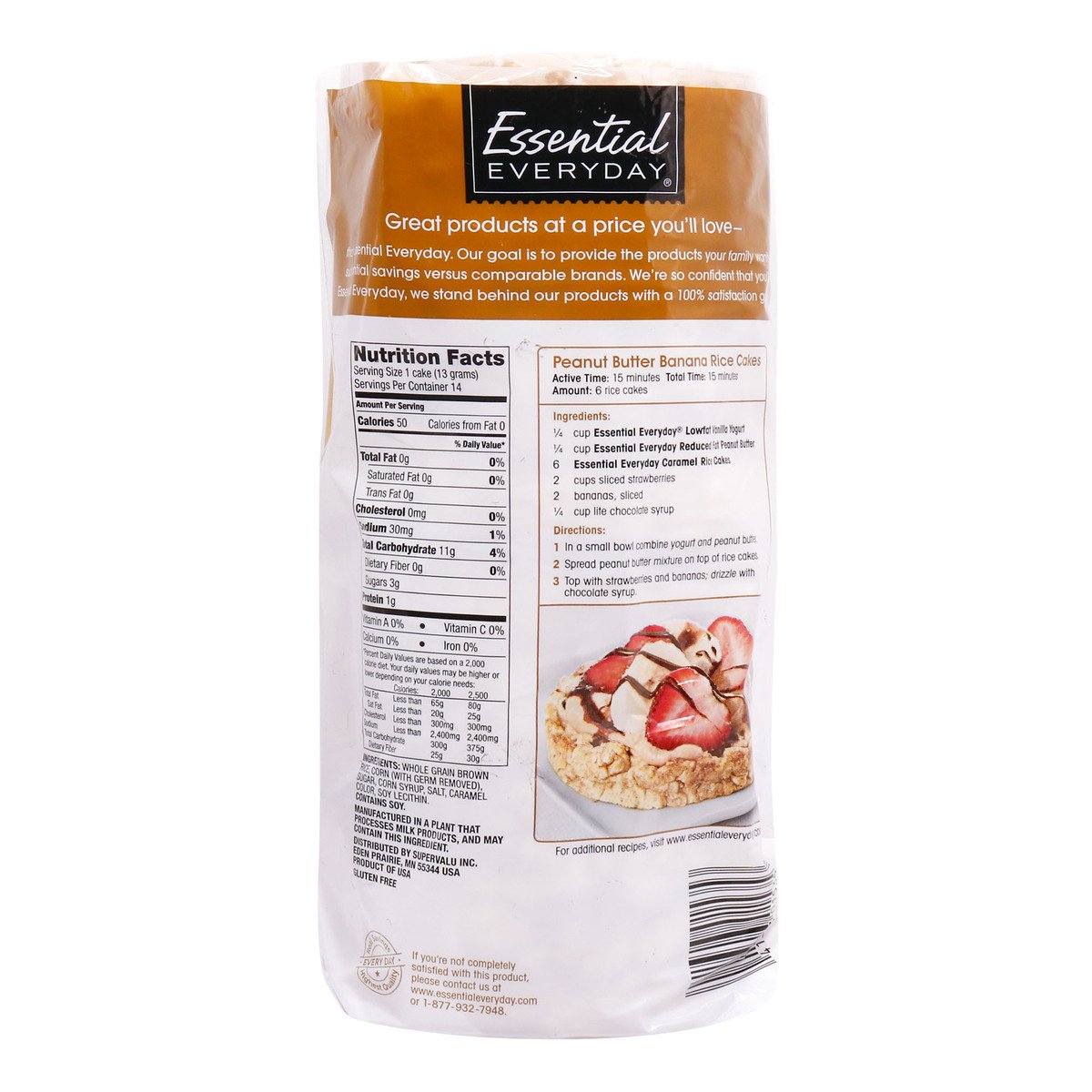 Essential Everyday Caramel Corn Rice Cakes 186 g