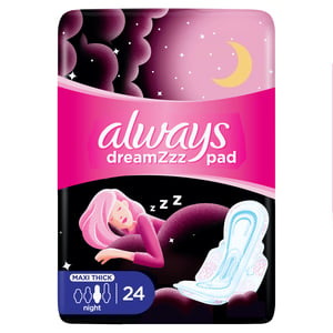 Always Cotton Soft Maxi Thick Night Sanitary Pads with Wings 24 pcs