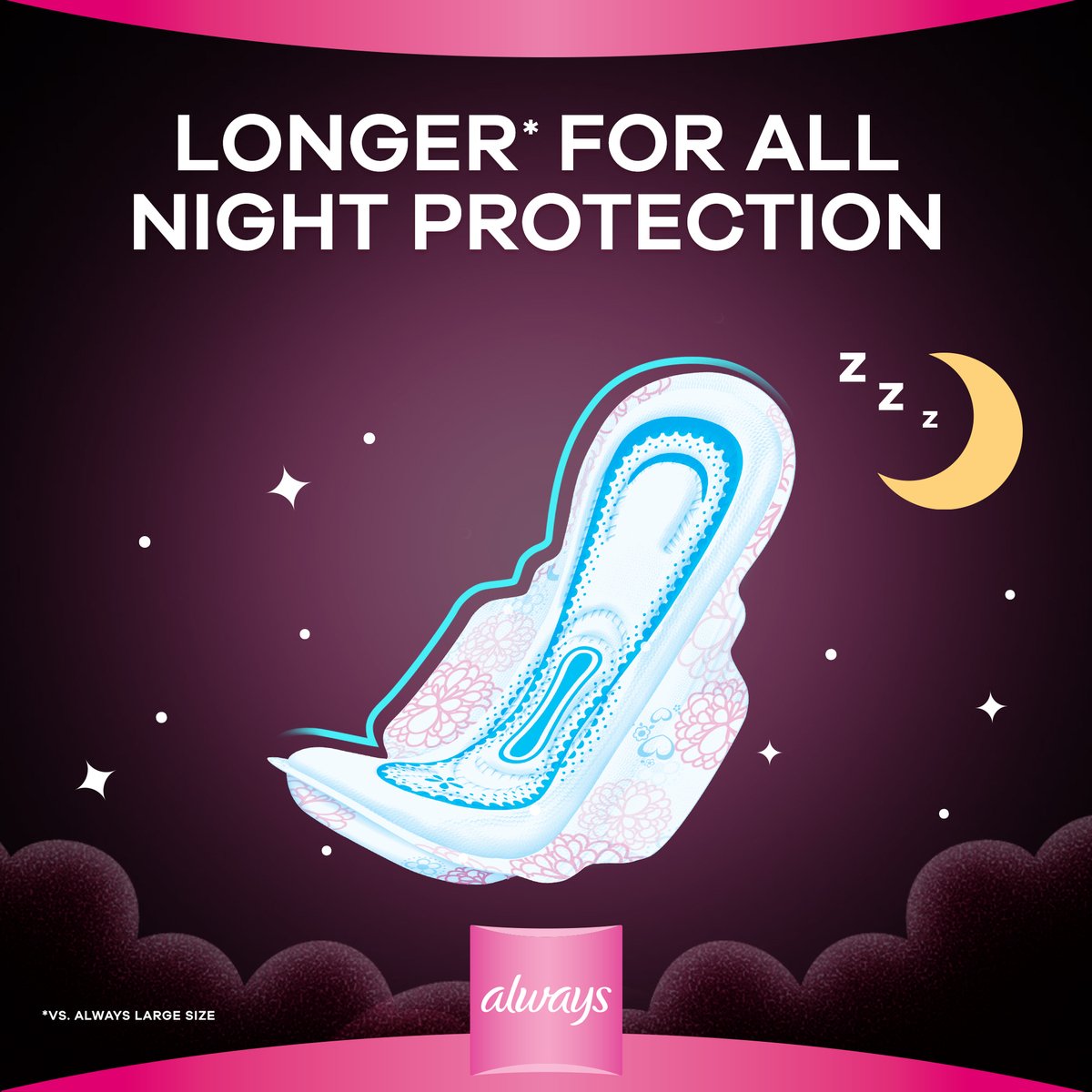 Always Cotton Soft Maxi Thick Night Sanitary Pads with Wings 24 pcs