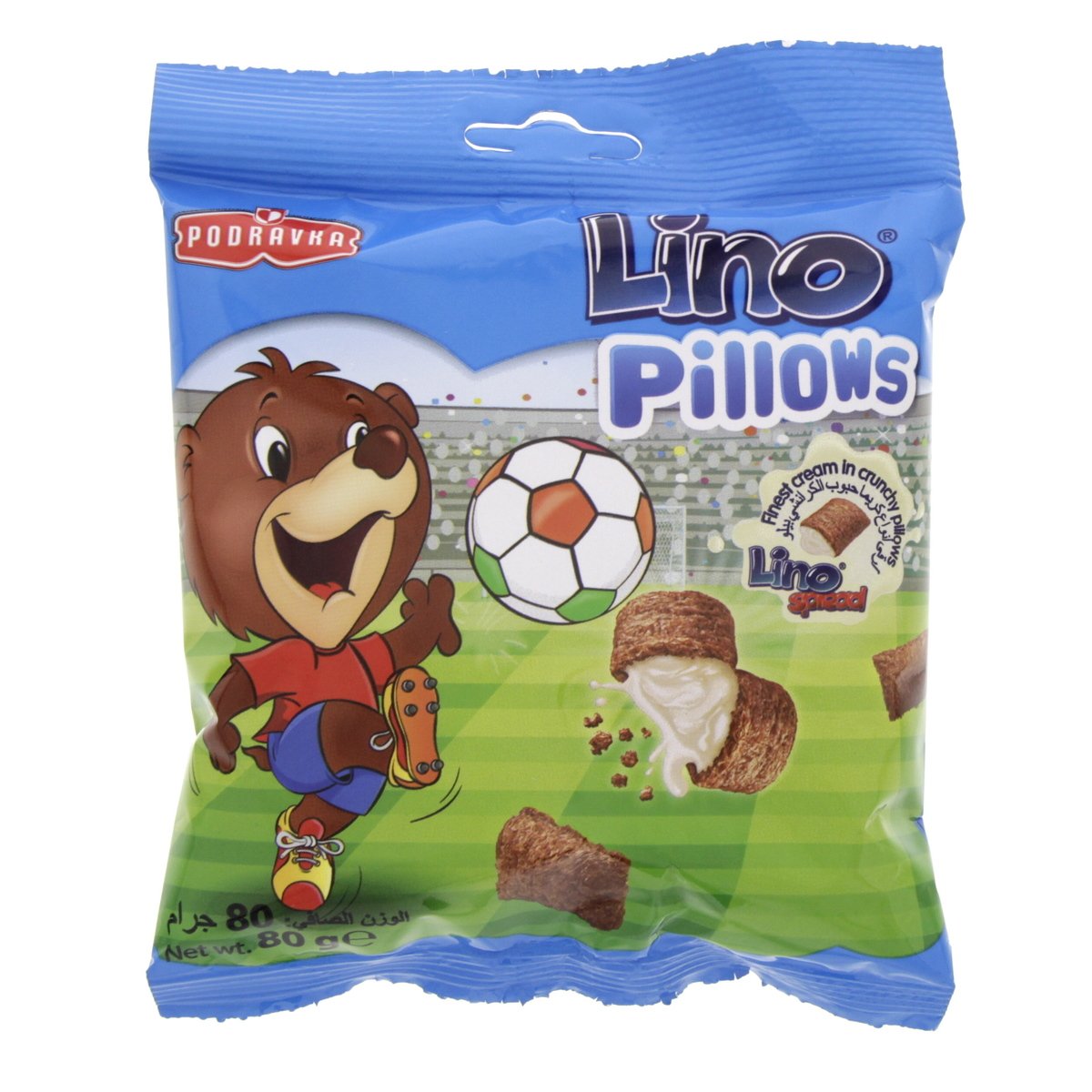 Lino Pillows Extruded Cereal Pillows Filled With Milk Spread 80 g