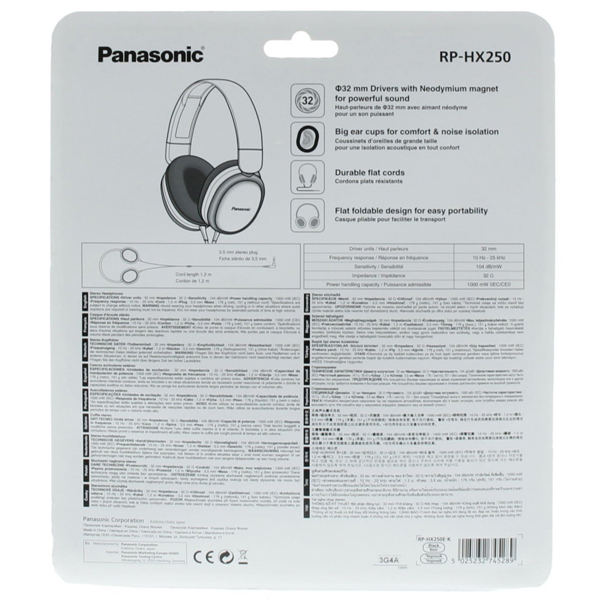 Panasonic Headphone RPHX250E