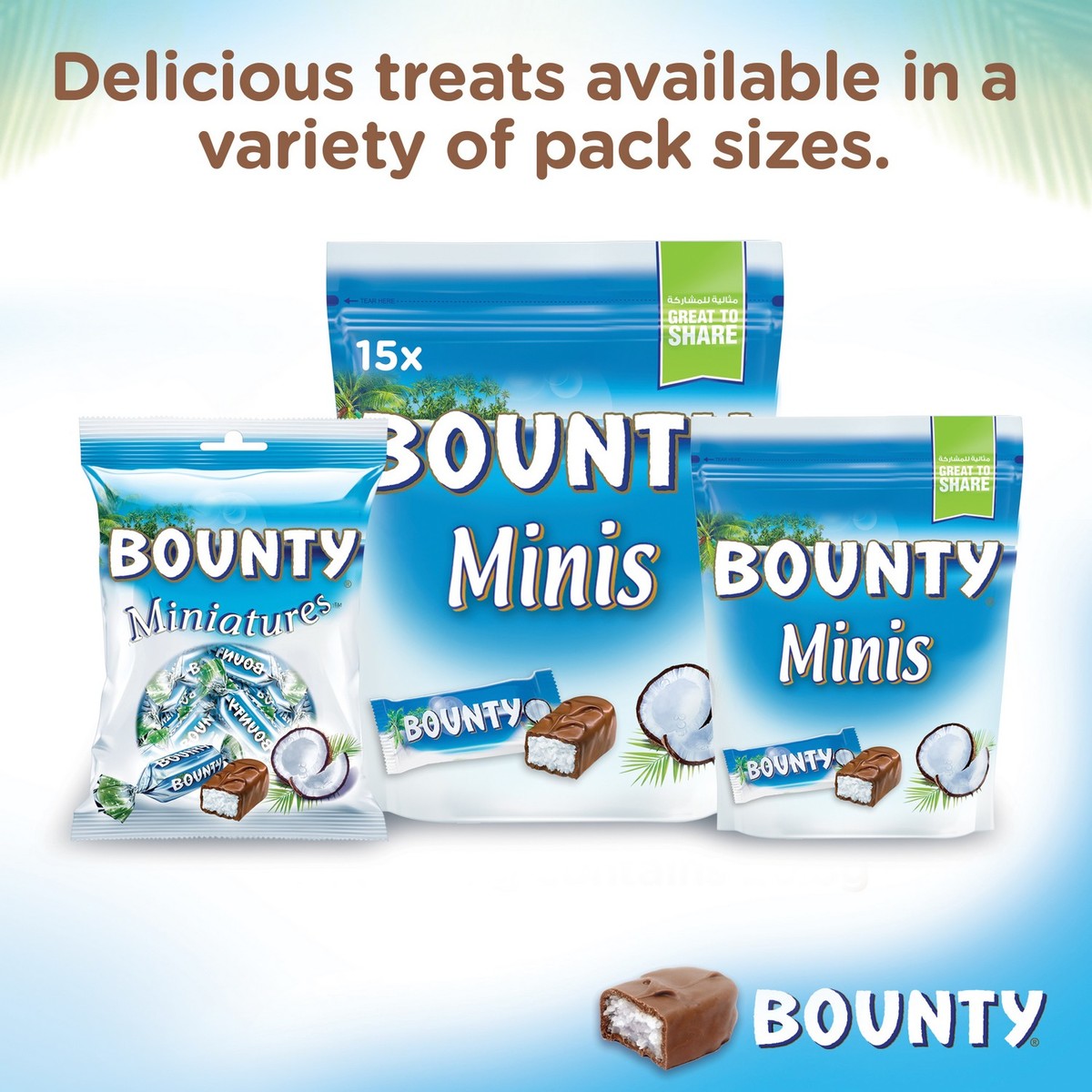 Bounty Minis Milk Chocolate Mini Bars 228g 8pcs