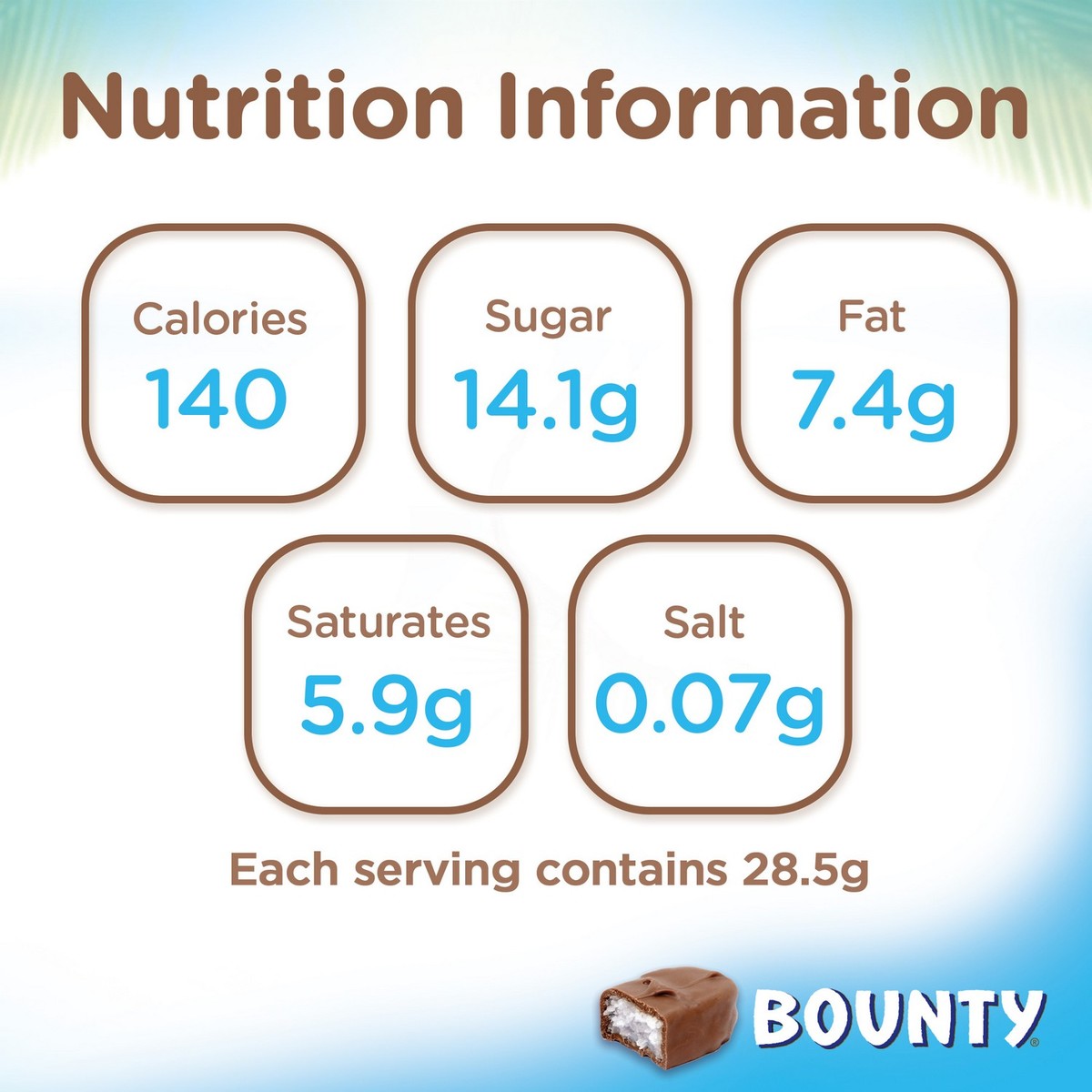 Bounty Minis Milk Chocolate Mini Bars 427.5g 15pcs