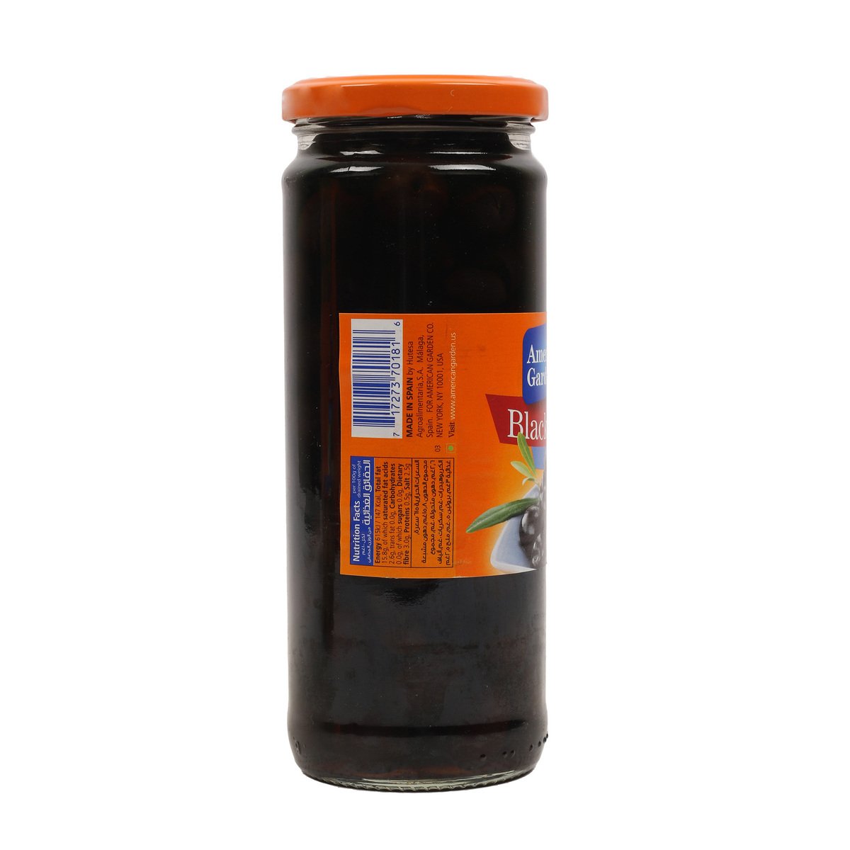 American Garden Whole Black Olives 450 g