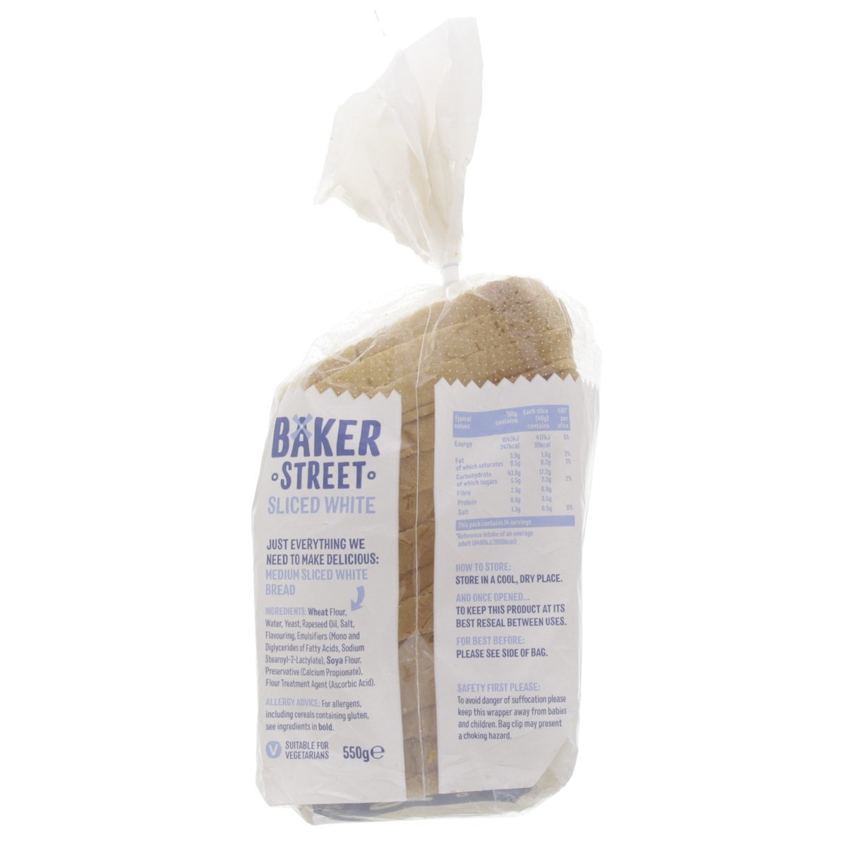 Baker Street Medium White Sliced Bread 550 g