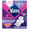 Nana Goodnight Maxi Thick Extra Long Sanitary Pads with Wings For Super Heavy Flow 22 pcs