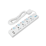 Ikon 4 Way Power Extension Socket with 2 USB Port, 3m Cable Length, IK-2024U