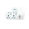 Ikon 3 Way T-Socket Multi Adapter with 2 USB-A and 1USB-C Ports, IK-303MPU