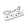 Ikon 3 Way Power Extension Socket with 2 USB-A and 1 USB-C Ports, 3 Mtr, IK-803MNPU