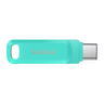 Sandisk 64 GB Ultra Dual Drive Go Flash Drive with USB Type-C and Type-A connector, Mint Green, G46G
