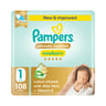 Pampers Ultimate Comfort Taped Diapers, Size 1, 2-5kg, Giant Pack, 108 pcs