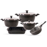 Saflon Granite Cookware Set 9Pc GSA095 Assorted Color