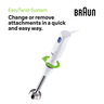 Braun Multi Quick Hand Blender, 450W, White, MQ10.201M