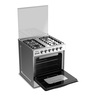 Nikai Stainless Steel Free Standing Gas Cooking Range,4 Burner, 60 x 60 cm,  Black/Silver, U6070EG