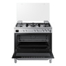 سامسونج ،NX5500BM ،مجموعة غاز الطهي مع شعلة كهربائية ثلاثية وفتحة دوارة تلقائية، 90 × 60 سم، فضي، NX36BG58631SSG