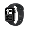 Apple Watch Series 10 GPS + Cellular, 46 mm Jet Black Aluminium Case with Black Sport Band - S/M, MWY33QA/A