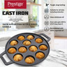 Prestige Pre Seasoned Cast Iron Appam Pan / Paniyaram Pan 26 Cm Black PR48908