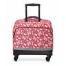 Delsey Horizontal 4 Wheeled School Trolley Bag 33864521922, Pink Printing 18 Inch.