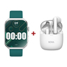 X.Cell G9 Signature 2.01" Smart Watch, Green + Soul 14 Wireless Earbuds with Mic, White