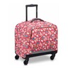 Delsey Horizontal 4 Wheeled School Trolley Bag 33864521922, Pink Printing 18 Inch.