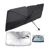 Automate Foldable Car Sunshade Front Windshield Umbrella, 65 x 125 cm, Black/Silver