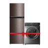 Toshiba Double Door Refrigerator, 338L Net Capacity, Satin Grey, GRRT468WE-PM + Front Load Washing Machine, 1400 RPM, 10 kg, Sliver, TW-BK100GF4B(SK)