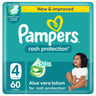 Pampers Rash Protection Taped Diapers, Size 4, 9-14kg, Mega Pack, 60 pcs