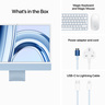 Apple iMac with Retina 4.5K Display, 24 inches, M3 Chip with 8‑core CPU and 8‑core GPU, 8 GB RAM, 256 GB SSD, Blue, MQRC3AB/A