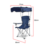 Campmate Foldable Beach Chair with Canopy Sun Protection Roof, 18 x 20 x 90 cm, Assorted, CM-7880