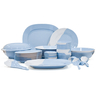 Superware Two-Tone Dinner Set, 50 pcs, Blue/White