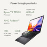 Asus Zenbook 14" Laptop, OLED Display, AMD Ryzen 7-7730U, 16 GB RAM, 1 TB SSD, Windows 11 Home, Jade Black, UM3402YA-OLEDR7W