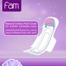 Fam Natural Cotton Feel Extra Thin Feminine Pads Night with Wings 14 pcs