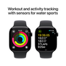 Apple Watch Series 10 GPS, 46 mm Jet Black Aluminium Case with Black Sport Band - M/L