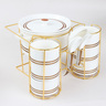 Orchid Ceramic Soup Set + Stand 15Pcs SPS60 Gold