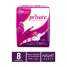 Private Natural Cotton Feel Maxi Pocket Feminine Pads Night with Wings 8 pcs