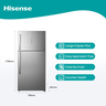 Hisense Doubel Door Refrigerator, 508L, Stainless Steel Finish, RT649N4ASU1